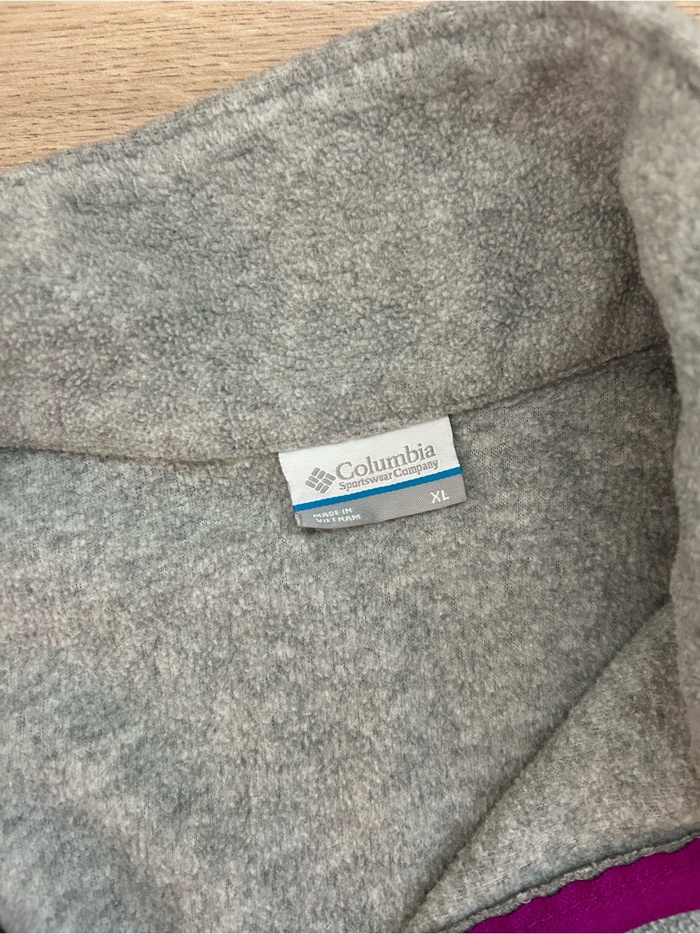 Columbia Gray Fleece Vest with Purple Trim - Picture 3 of 3